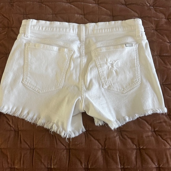 Joe's Jeans White Jean Shorts Frayed Hem - Picture 2 of 6